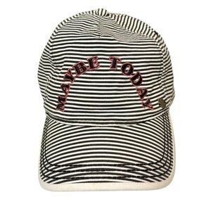 Roxy Striped Maybe Today Embroidered Black and White Snap Back Ball Cap